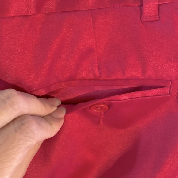 Moda International cranberry red satiny feel pants - Picture 5 of 8